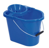 ValueX Plastic Mop 15L Bucket With Wringer And Handle Blue 0907053